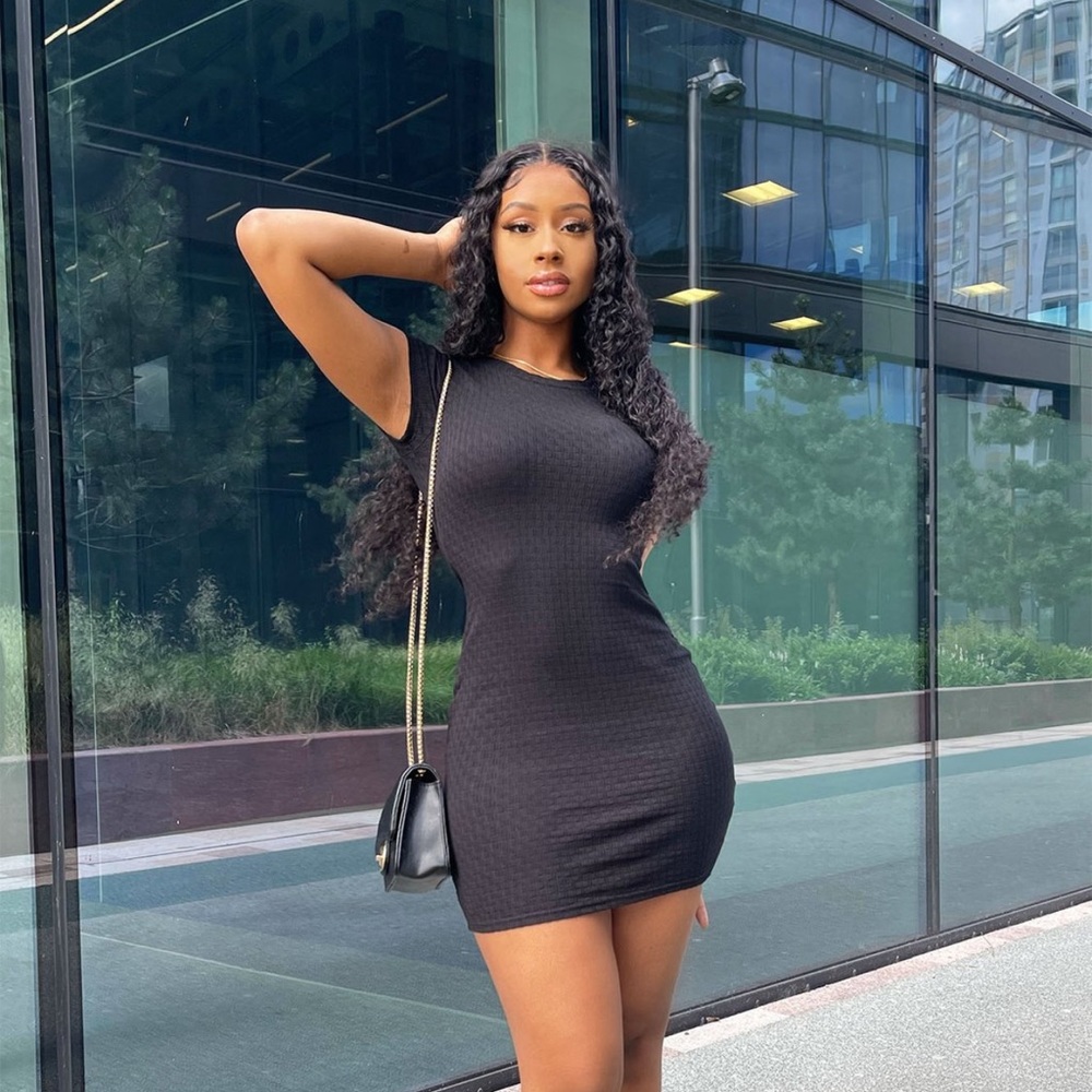 Fashion nova black mini dress